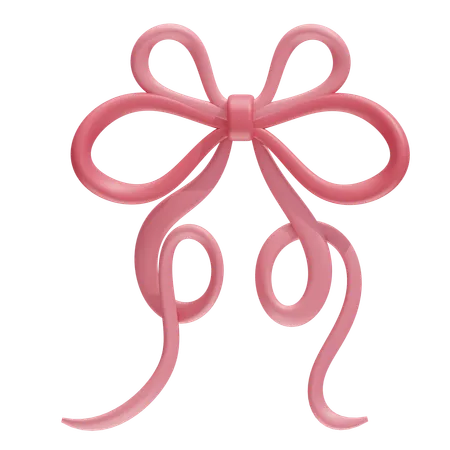 Decorative Ribbon With Spiral Tails  3D Icon