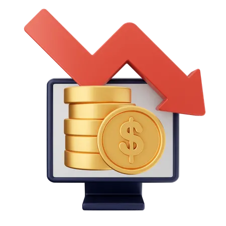 Diminuir dinheiro dólar  3D Icon