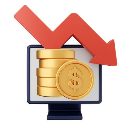 Decrase Money Dollar  3D Icon