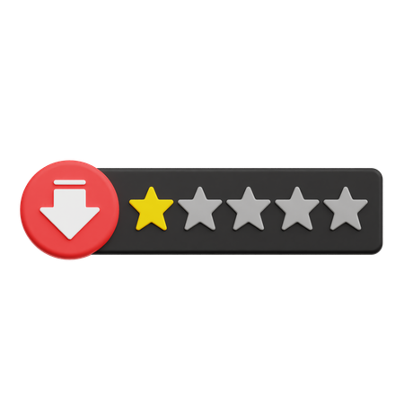 Decrease 1 Star Rating  3D Icon