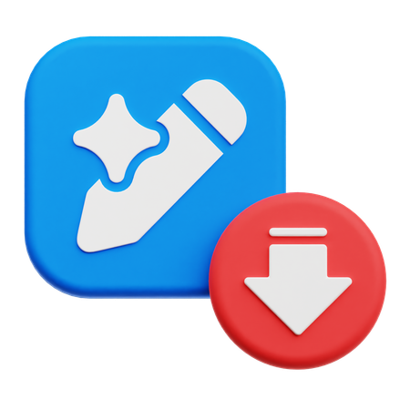 Decrease AI Notes Write  3D Icon