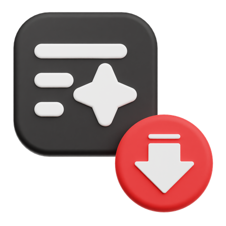 Decrease AI Write  3D Icon