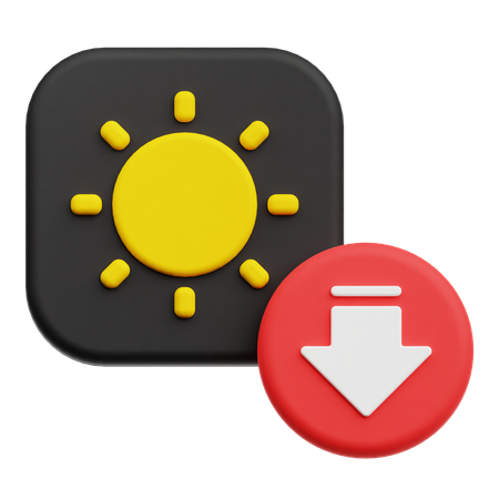 Decrease Brightness  3D Icon