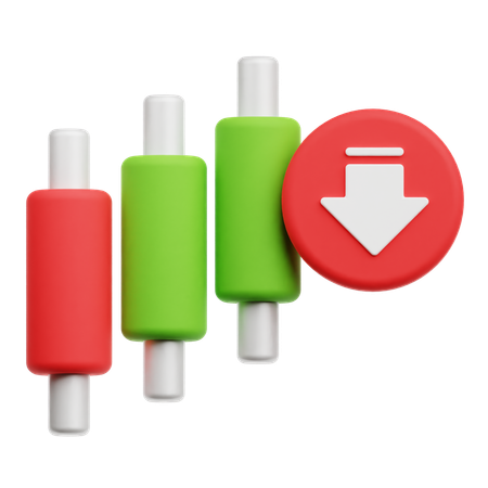 Decrease Bullish Candlestick  3D Icon