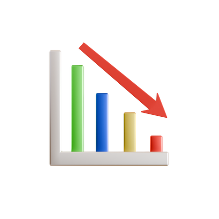 Decrease chart  3D Icon