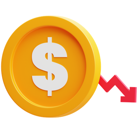 Decrease Coin 3D Icon