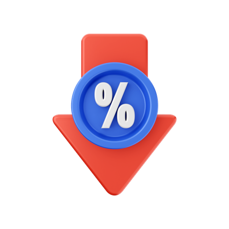 Decrease Discount  3D Icon