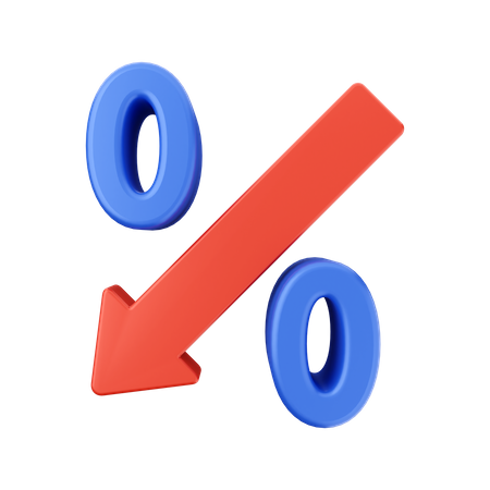 Decrease Discount  3D Icon