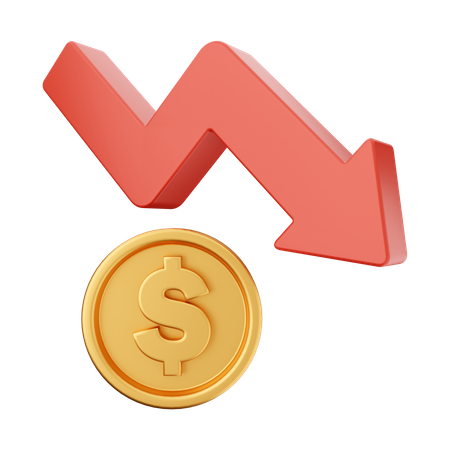 Decrease Dollar  3D Icon