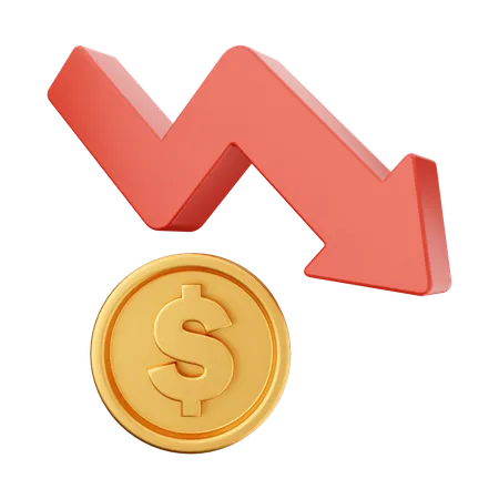 Decrease Dollar  3D Icon