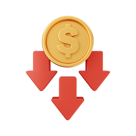 Decrease Dollar  3D Icon