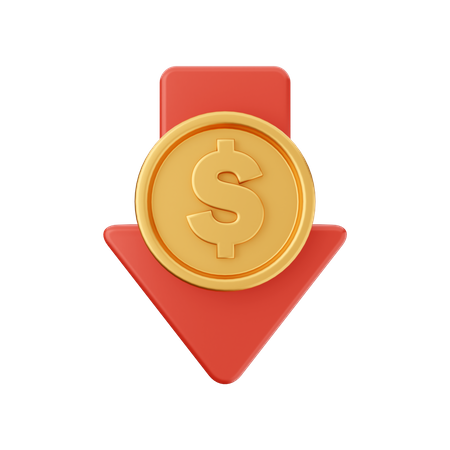 Decrease Dollar  3D Icon