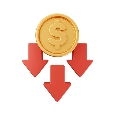 Decrease Dollar  3D Icon