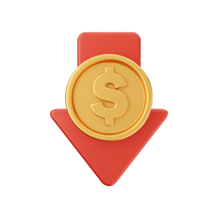 Decrease Dollar  3D Icon