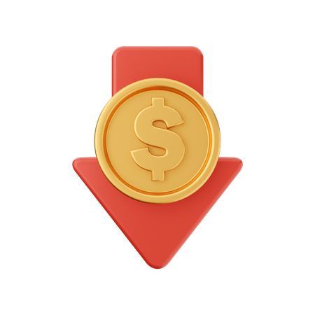 Decrease Dollar 3D Icon
