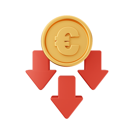 Decrease Euro  3D Icon