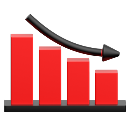 Decrease graph  3D Icon