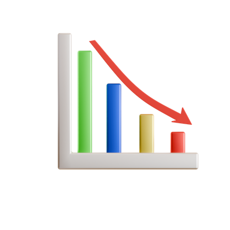 Decrease graph  3D Icon