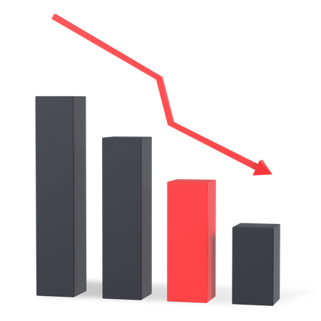 Decrease Graph  3D Icon