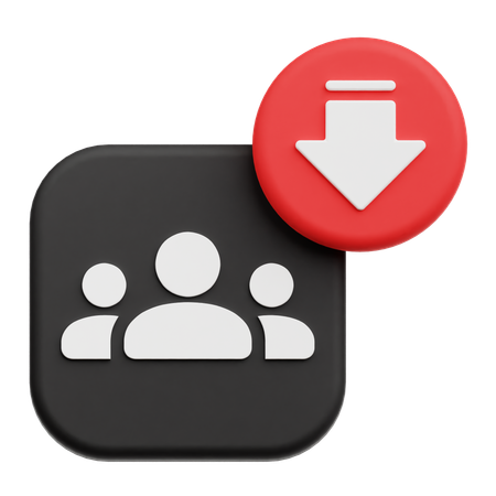 Decrease Groups  3D Icon