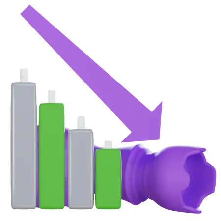 Decrease In Growth  3D Icon