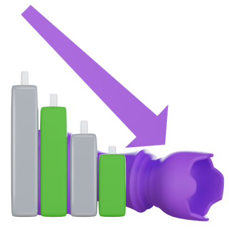 Decrease In Growth  3D Icon