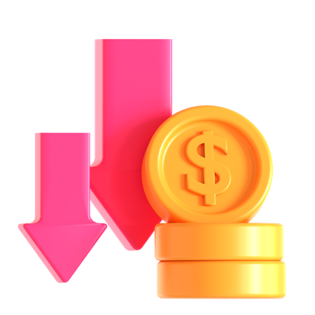 Decrease Investment  3D Icon