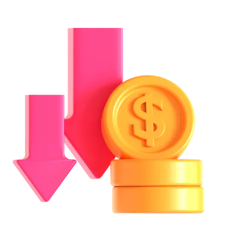 Decrease Investment  3D Icon