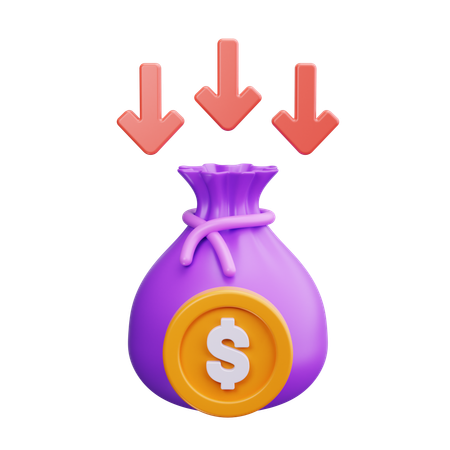 Decrease Money  3D Icon