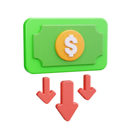 Decrease Money  3D Icon