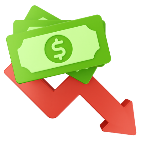 Decrease Money  3D Icon