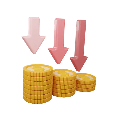 Decrease Money  3D Icon