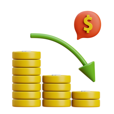 Decrease Money  3D Icon