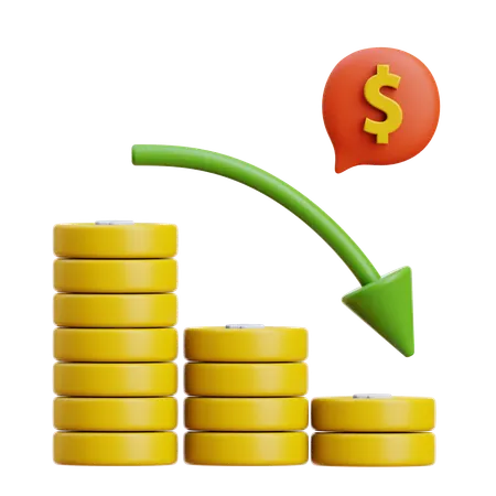 Decrease Money  3D Icon