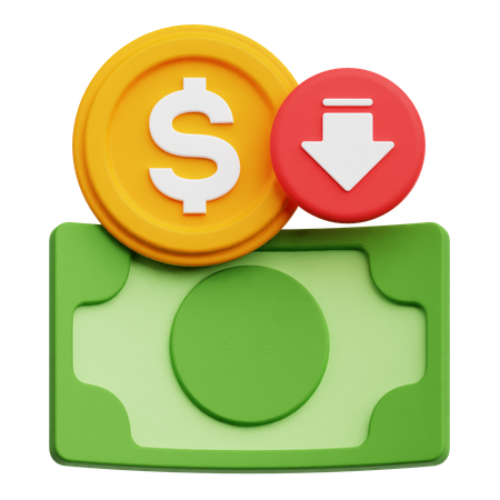 Decrease Money  3D Icon