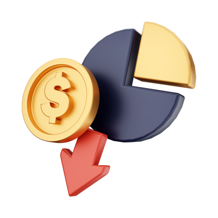 Decrease Money Chart  3D Illustration