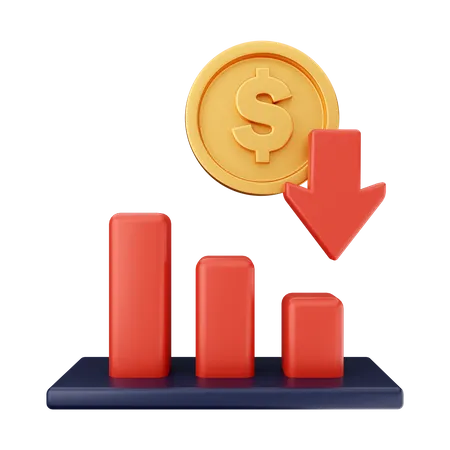 Decrease Money Chart  3D Illustration