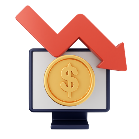 Decrease Money Dollar  3D Icon