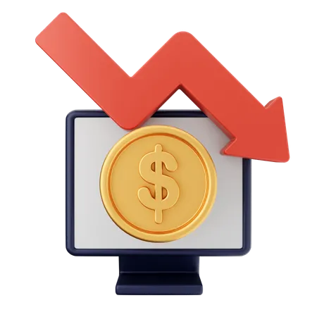 Decrease Money Dollar  3D Icon