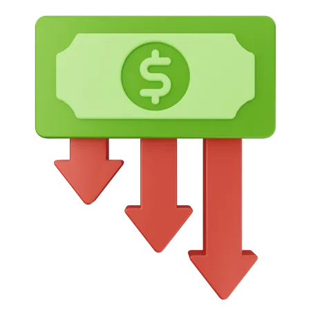 Decrease Money Dollar  3D Icon