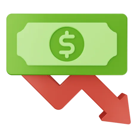 Decrease Money Dollar  3D Icon