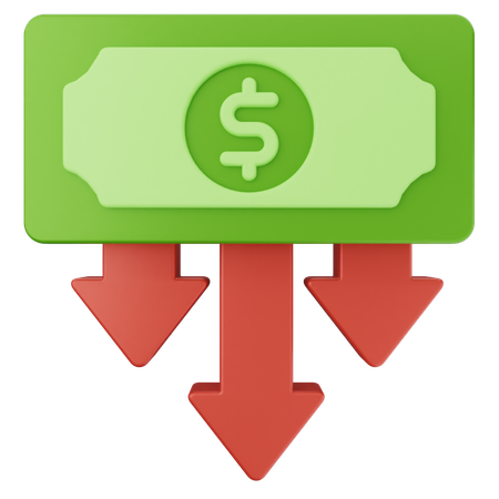 Decrease Money Dollar  3D Icon