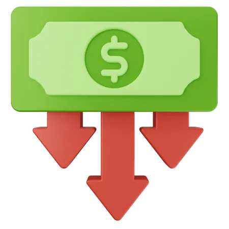 Decrease Money Dollar  3D Icon