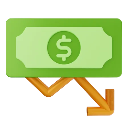 Decrease Money Dollar  3D Icon