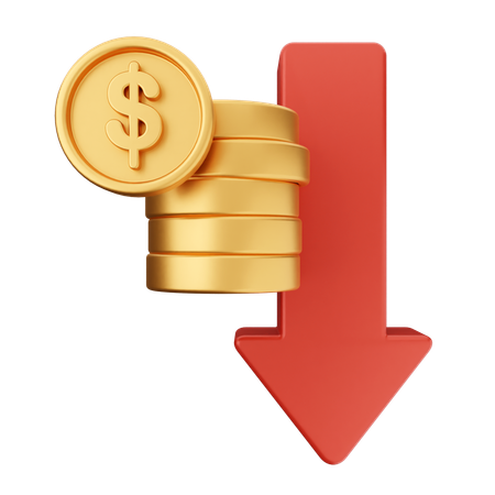 Decrease Money Finance  3D Icon