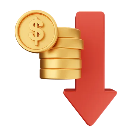 Decrease Money Finance  3D Icon