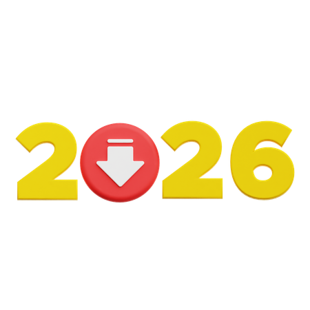 Decrease New Year 2026  3D Icon