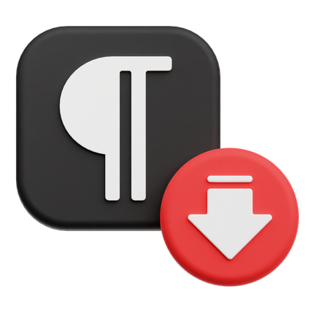 Decrease Paragraph  3D Icon