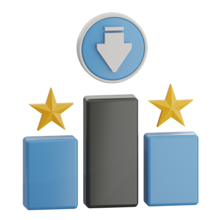 Decrease Podium Ranking  3D Icon