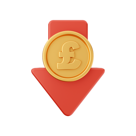 Decrease Poundsterling  3D Icon